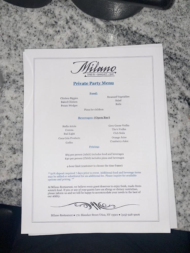 Milano Restaurant Menu image 4